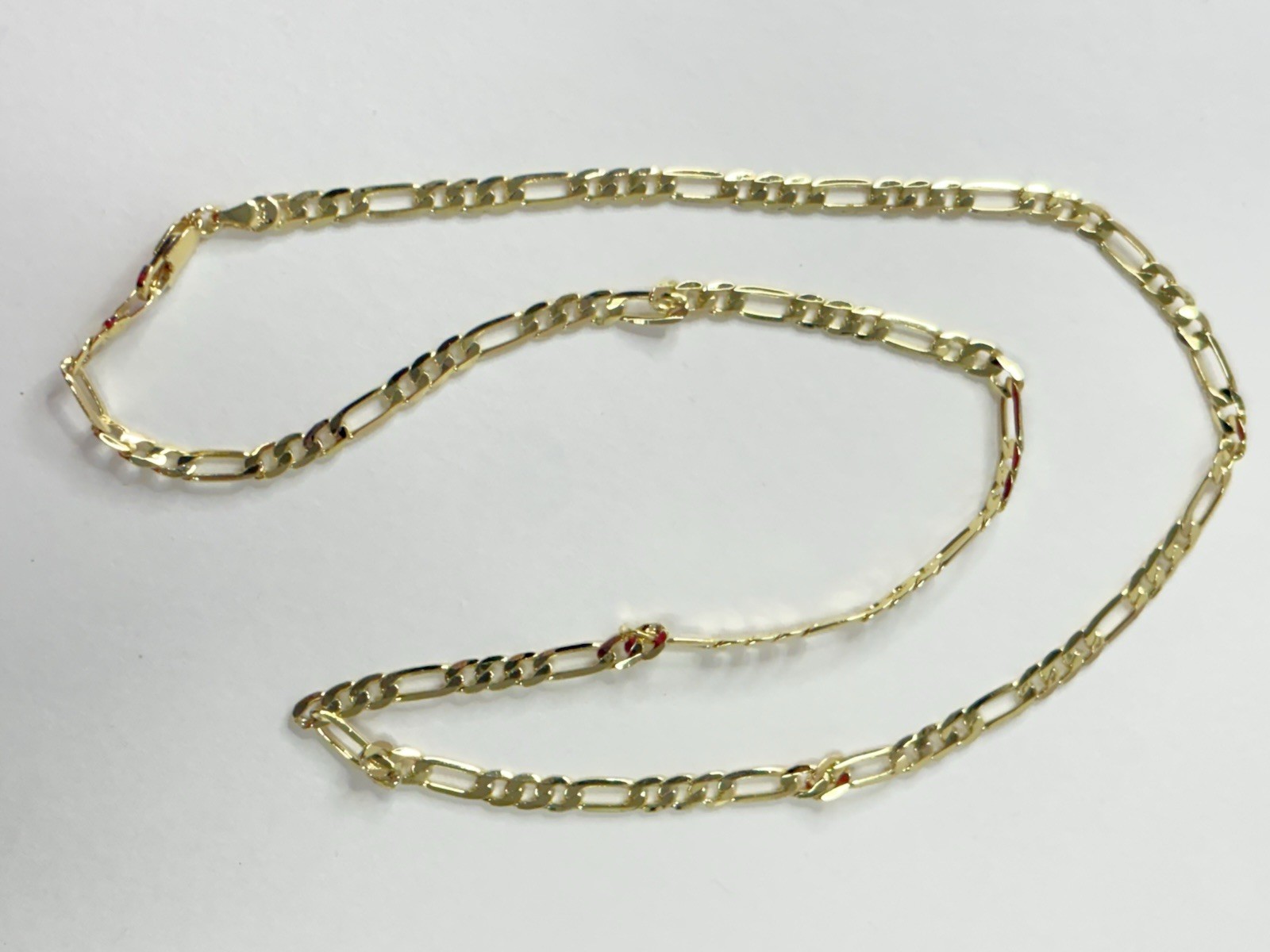 18k 750 Italy STAMPED Gold Filled/Plated Figaro Chain ~ 22” ~ 3mm ~ 11 grams