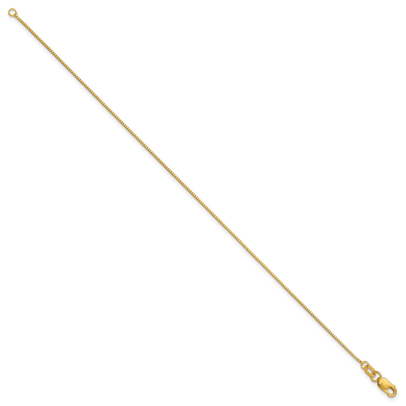 14K 7 inch .7mm Box with Lobster Clasp Bracelet Chain Necklace Mens Womens