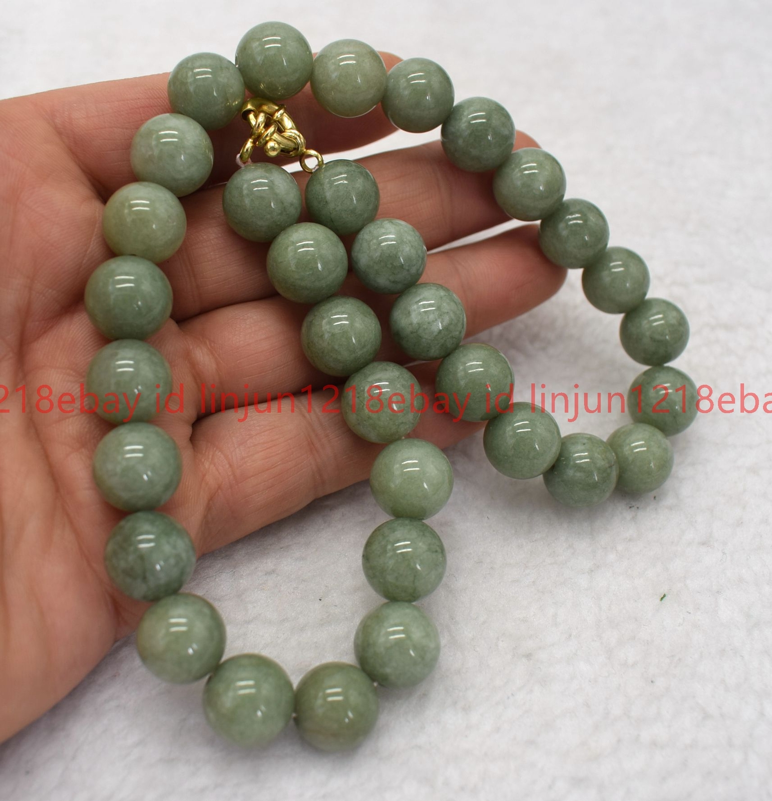 Natural 12mm A Green Jade Round Gemstone Beaded Necklace Bracelet 16-28/7.5in