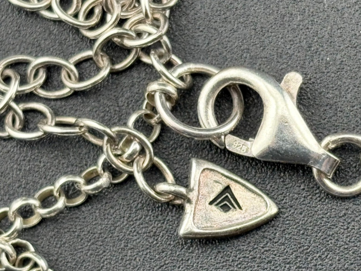 2″ Silpada “Patina Shield” Sterling Silver & Brass Necklace 22″ to 25″ – N3018