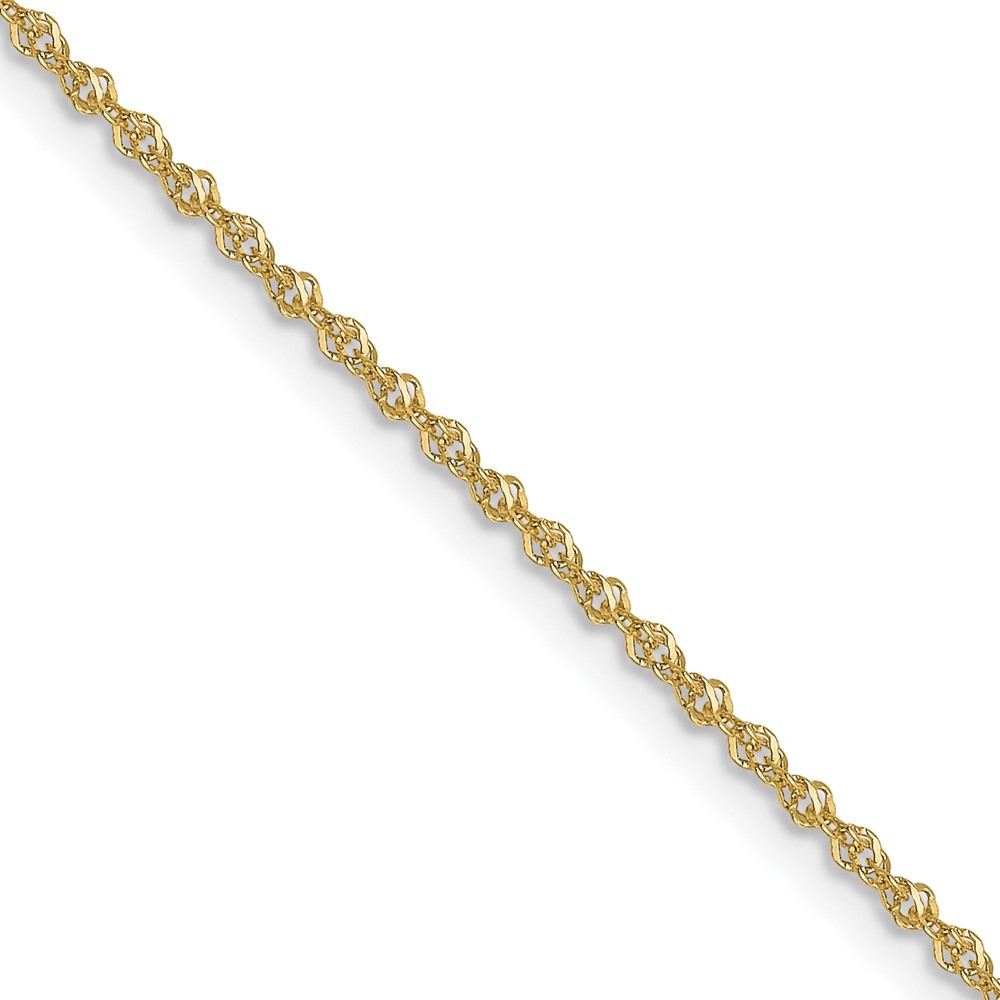 10k Yellow Gold 1mm Sparkle Singapore Chain Necklace 20″ for Women 1.22gm