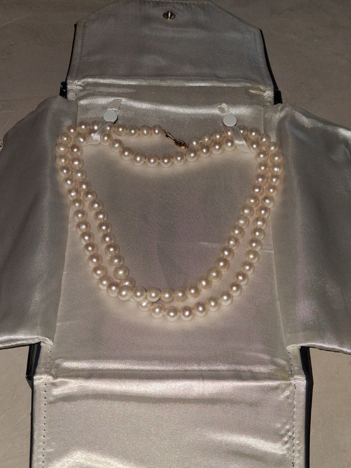 Freshwater Pearl Necklace with 14k clasp with Box Closure (Opera length)