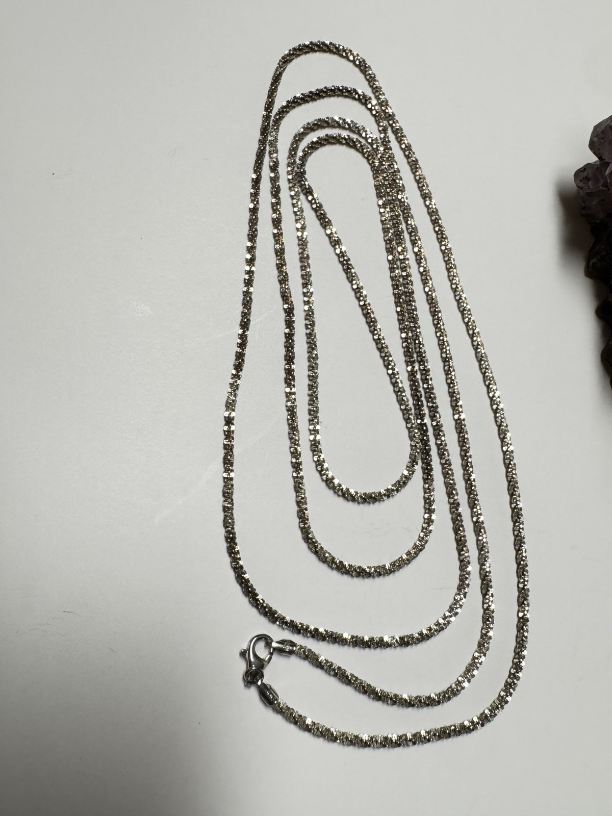 54” Milor Italian Sterling Silver Margarita Sparkle Chain Necklace 21.84gr
