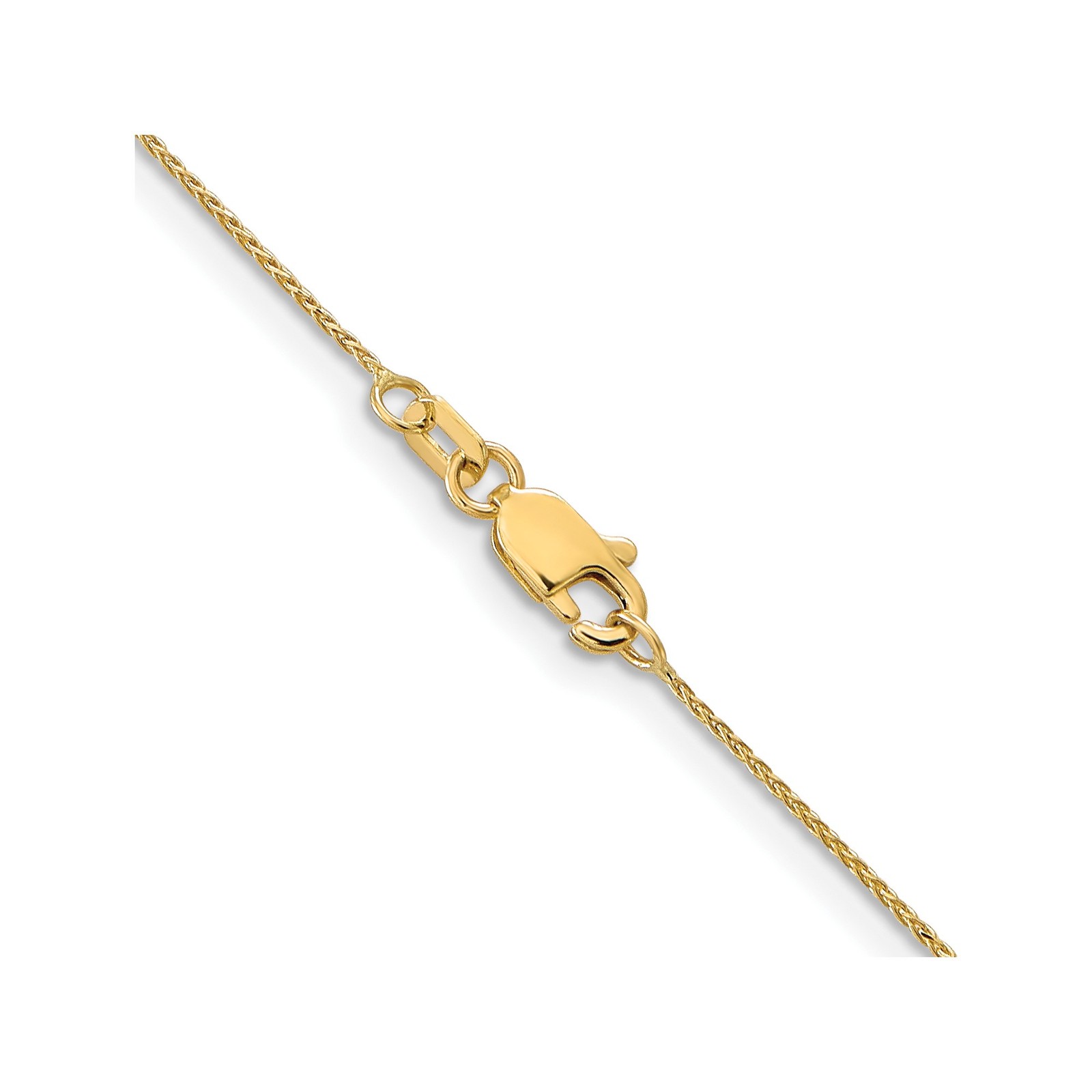10K Yellow Gold 0.65mm Spiga (Wheat) Chain Necklace 20 Inch Mens Womens