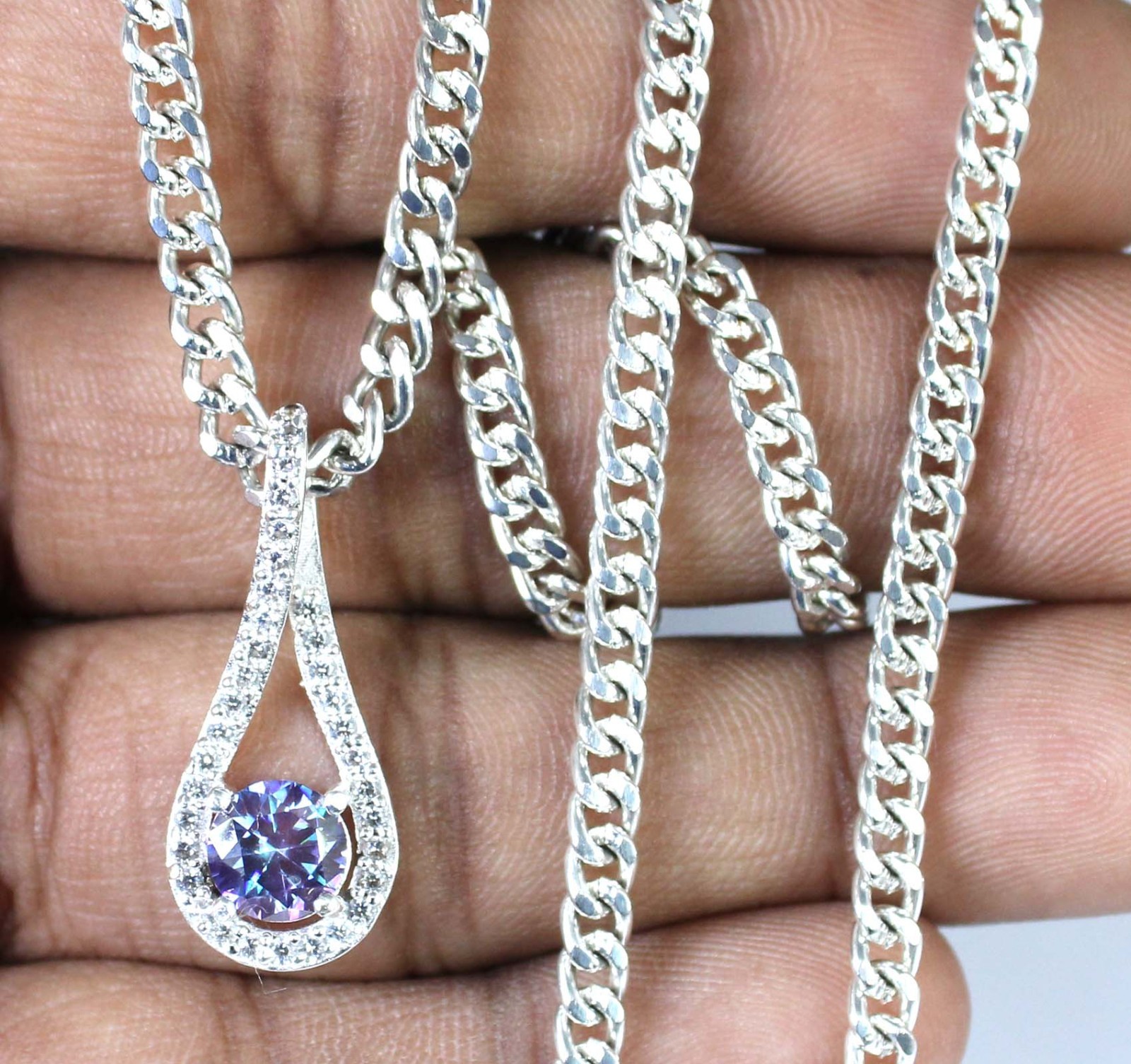 Purple Diamond Solitaire 1.30 Carat Round Cut Certified Latest Design Pendant