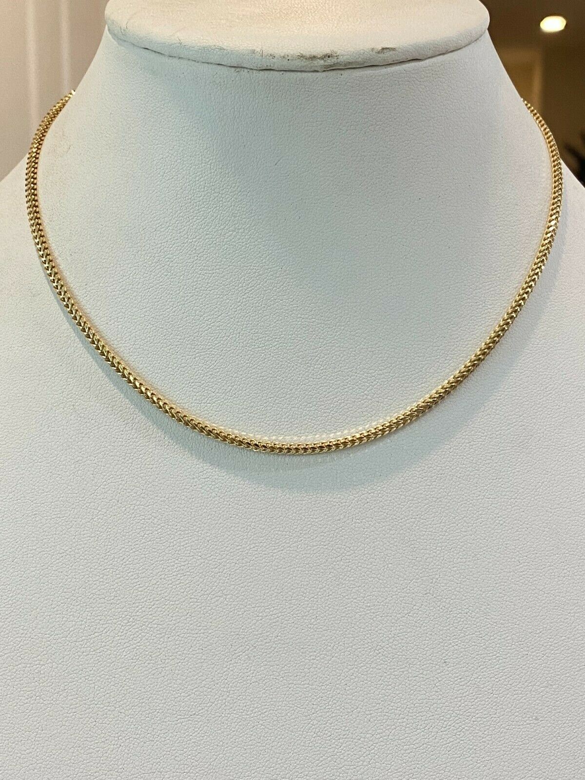 2mm 14k Gold Plated 925 Sterling Silver Franco Chain Necklace WHOLESALE 10pc