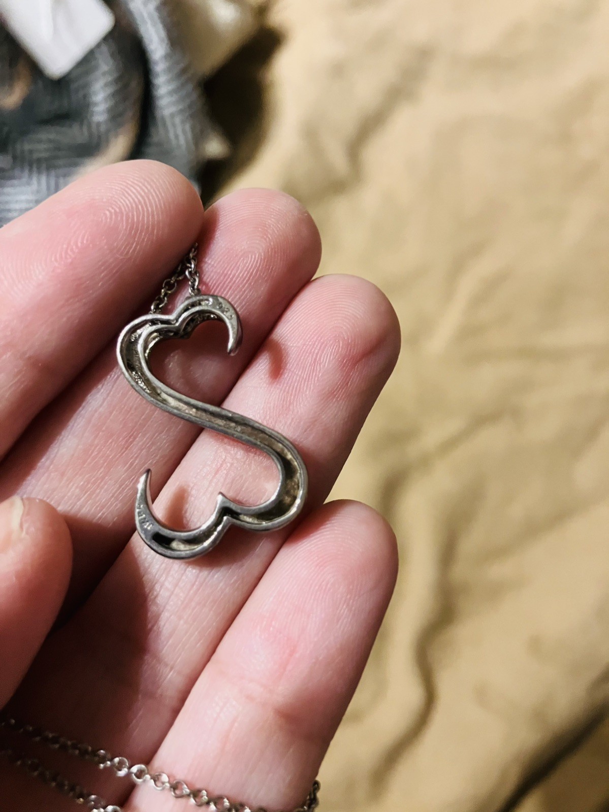Jane Seymour 1″ Classic Open Hearts 925 Sterling Silver Pendant 925 thin chain