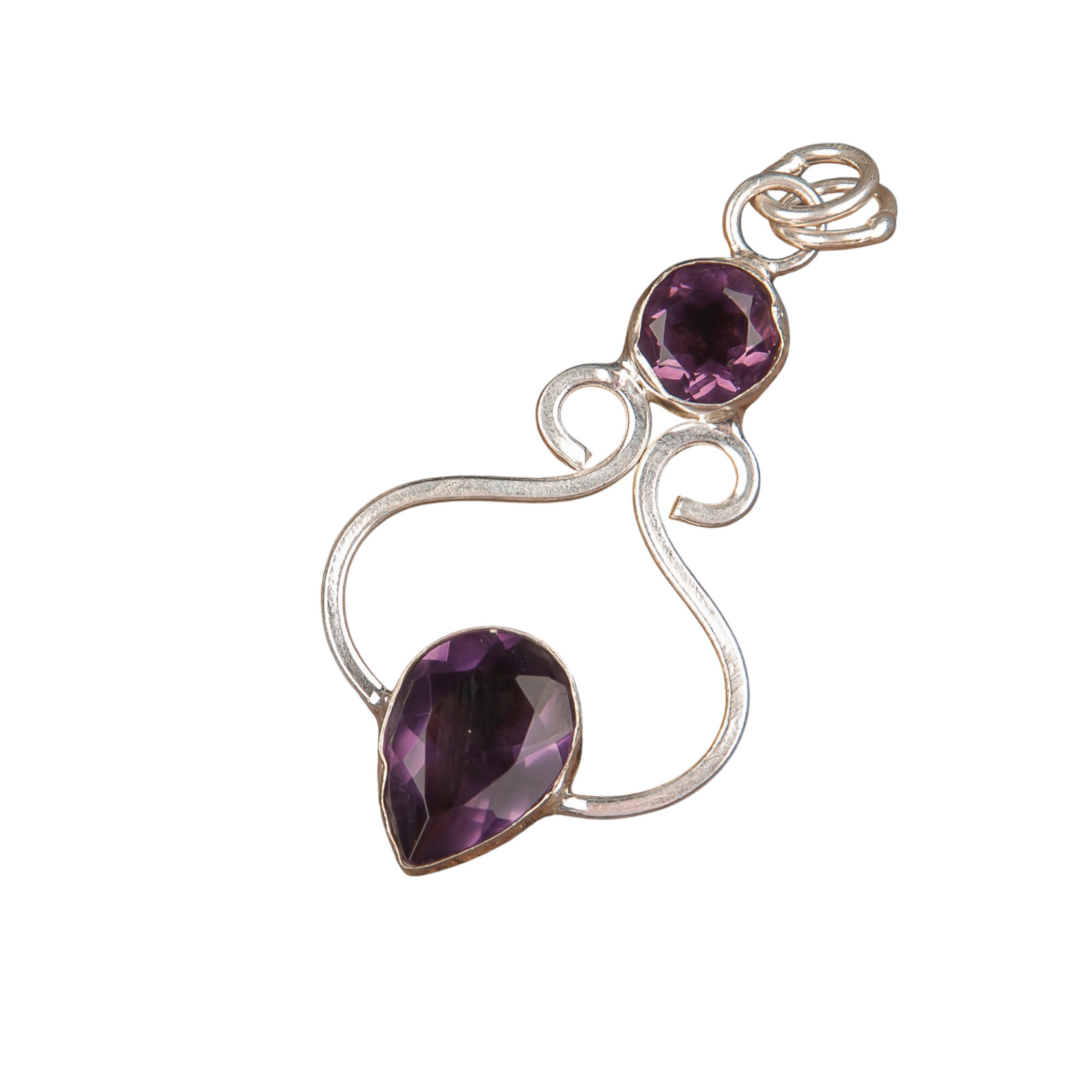 Amethyst Gemstone 925 Sterling Silver Necklace Pendent 1.60″ Gift For Women