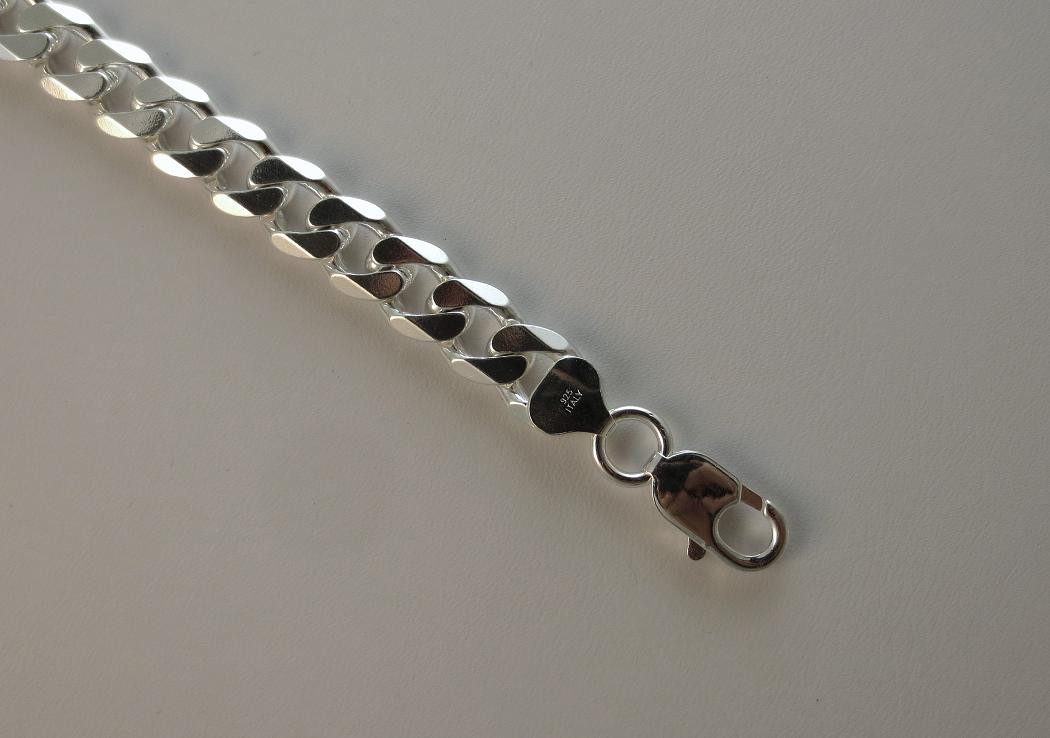 9mm Sterling Silver Curb Chain Pure 925 Italian 8,16,18,20,22,24,30inch 250gauge