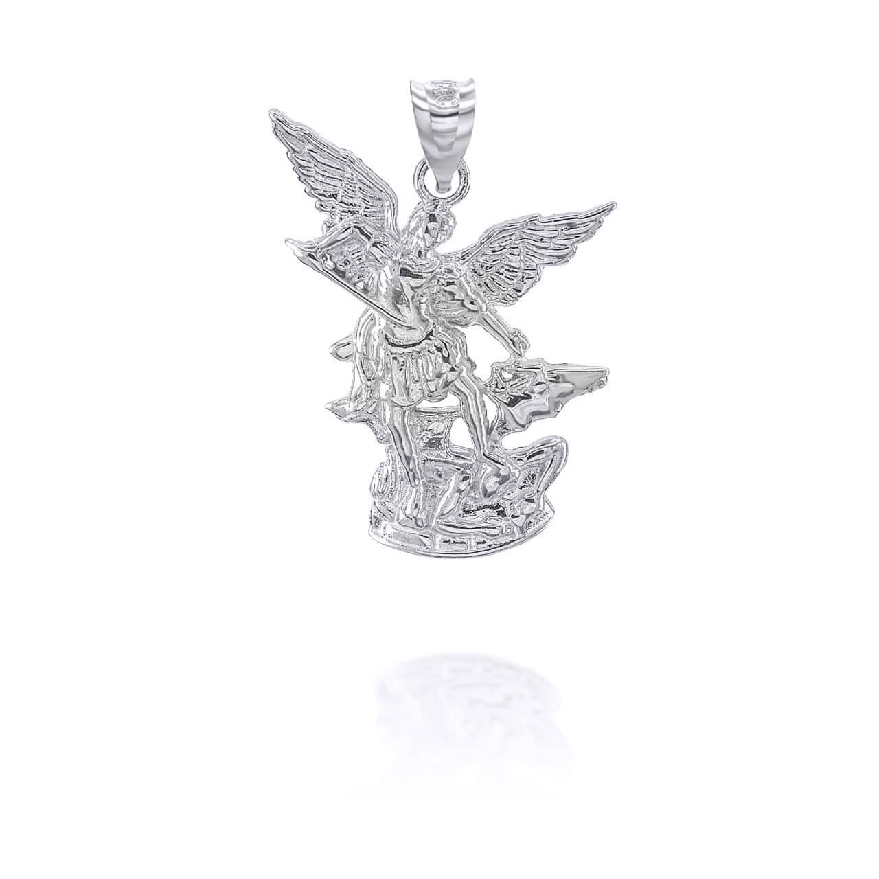 Gold Religious Patron St. Michael Archangel Pendant Necklace(Yellow/Rose/White)