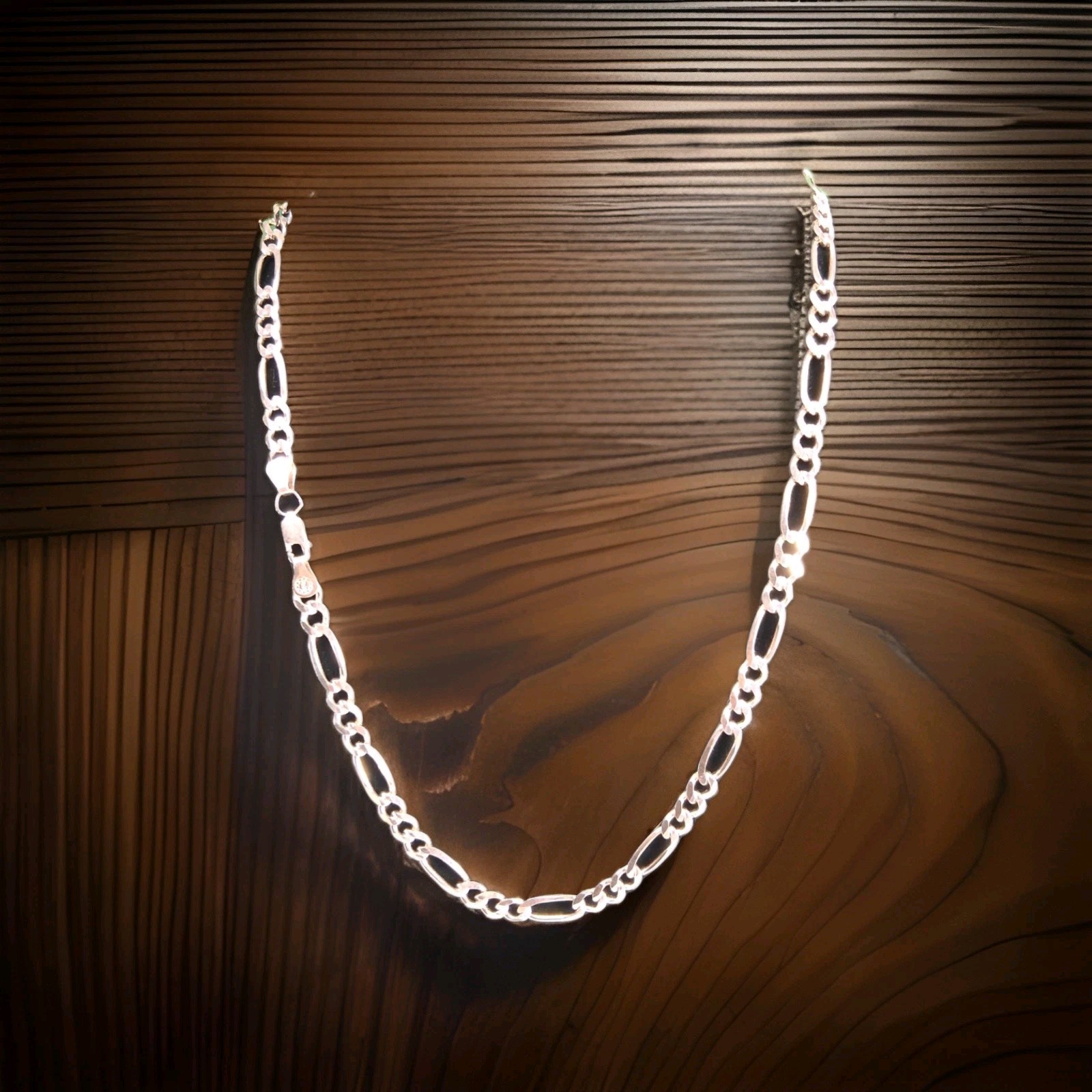22″ Inch Figaro Chain 6mm Necklace 100% Authentic 925 Sterling Silver