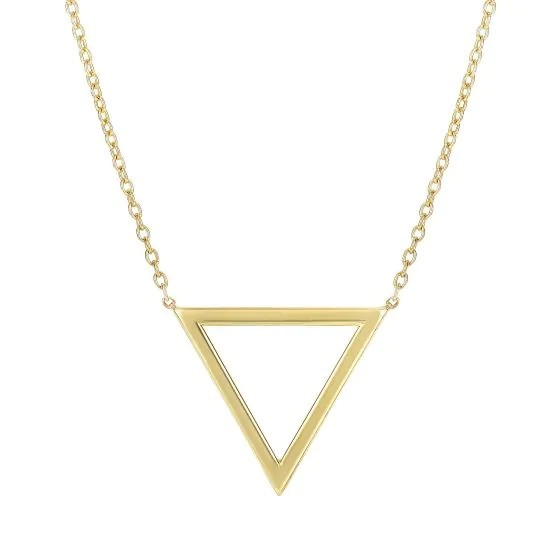 Triangle Design 14K Polished Yellow Gold 18″ Necklace