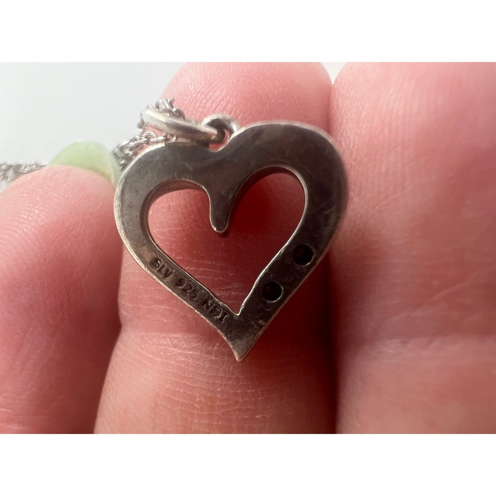 Sterling Silver Heart Necklace 925 18 Inch Gift Valentine Anniversary Gift