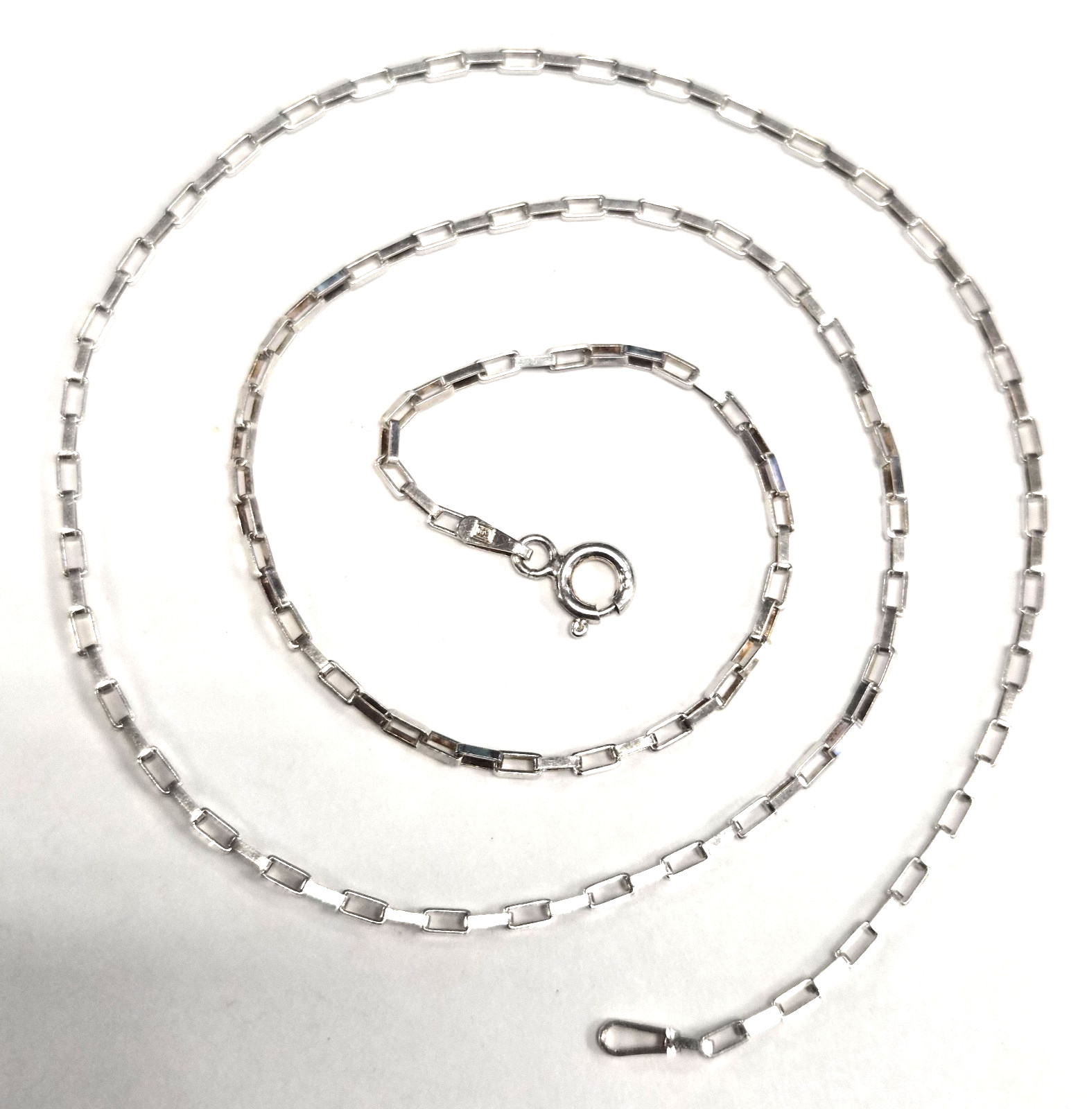 Estate Signed AGI Italy 925 Sterling Silver Paper Clip Link 18″ Chain Necklace