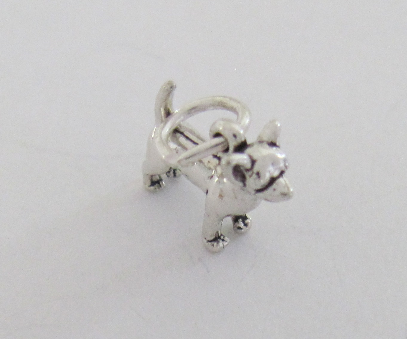 Very small Sterling Silver 3d Chihuahua dog mini tiny charm.