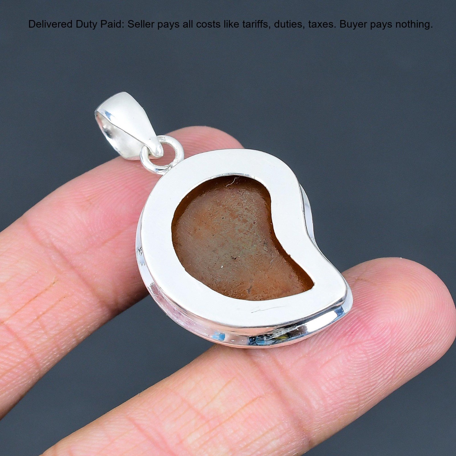 Natural Abalone Shell In Ammonite Doublet Opal Sterling Silver Pendant Jewelry
