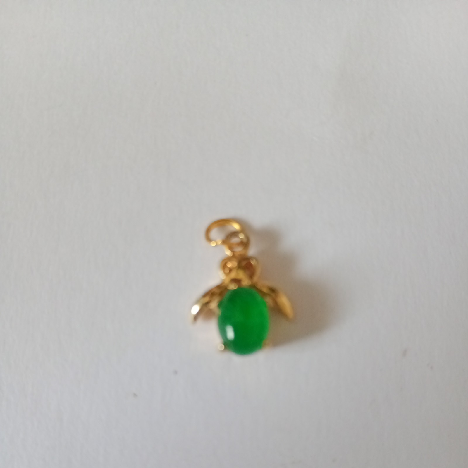 Green Jade Pendant water drop 9ct gold bezel Settings
