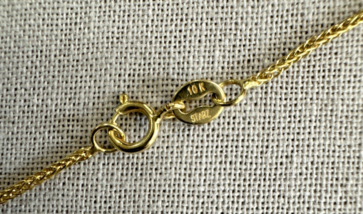 10KT Real Gold Spiga / Wheat Chain Necklace 1.6grams 22” Starz Brand NWT 10K