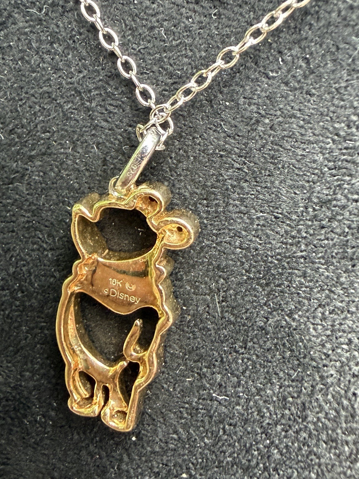 Disney Treasures Winnie the Pooh 0.04 CT. T.W. Diamond Pendant in 10K Gold – 19″