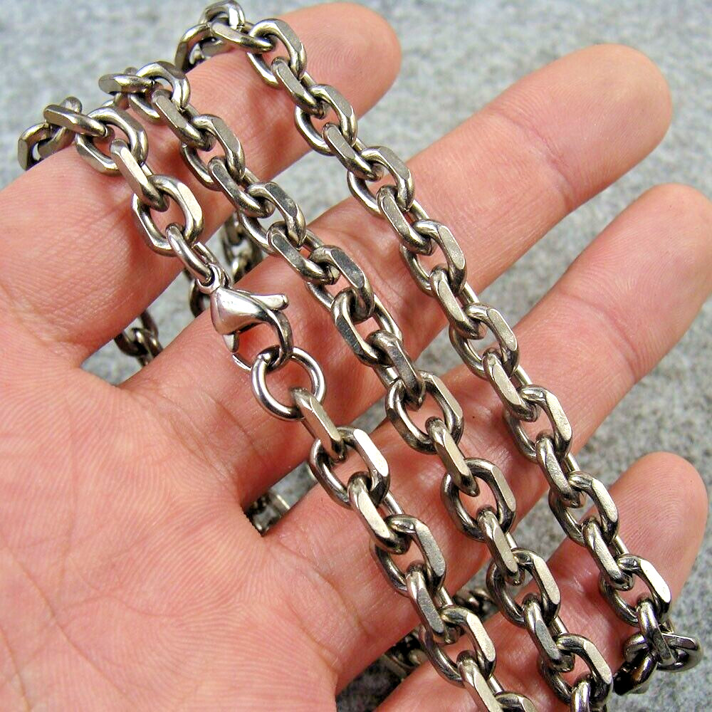 Titanium O Shaped Chain Anti-allergy Necklace, Width – 7mm, Length – 25.59″ Gift