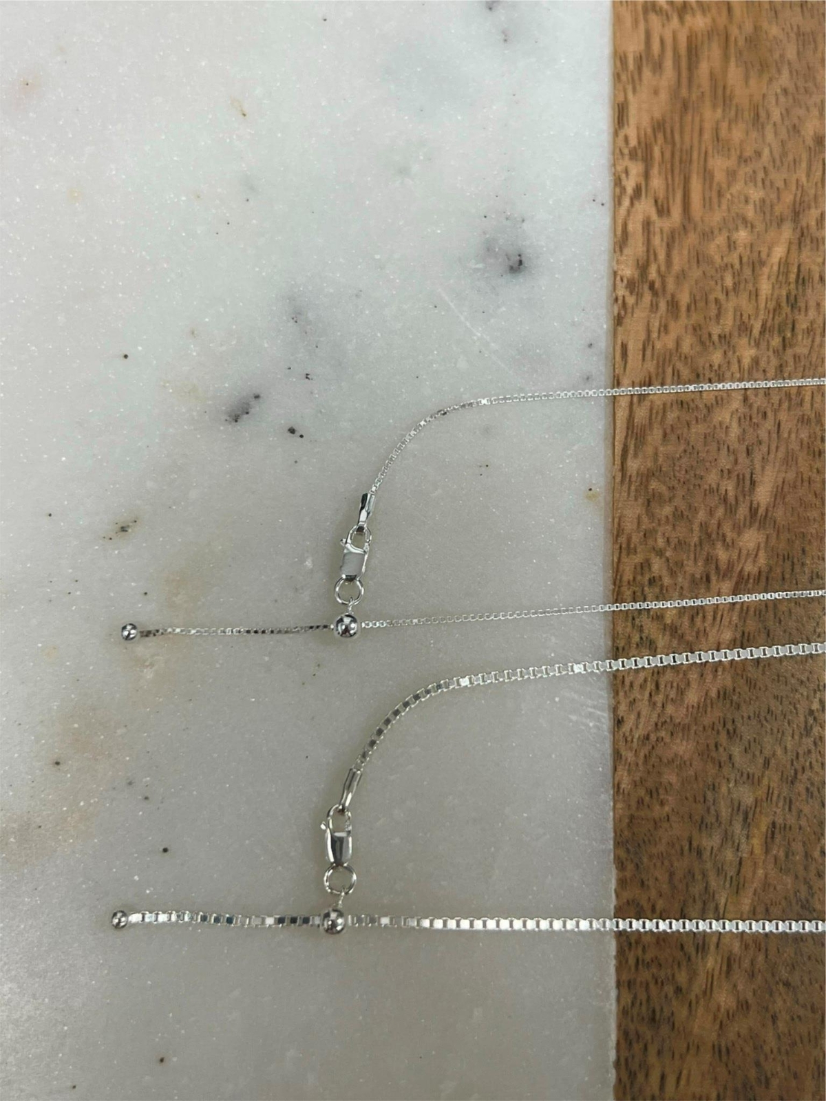 925 Sterling Silver Adjustable 1mm Or 1.5mm Box Chain Up To 24”
