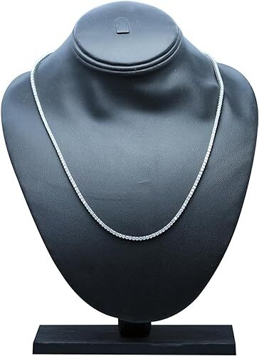2MM Width Tennis Chain Necklace 6.50 Ct Lab Created Moissanite Sterling Silver