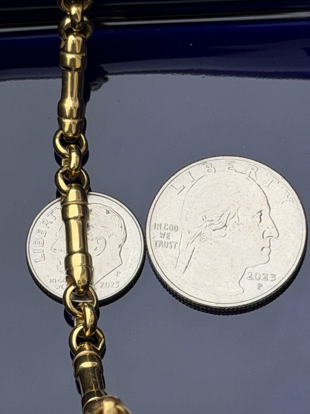 Tiffany & Co 18K Gold Barrel Bar Link 4mm Chain Necklace, 20 Inches, 45.2 Grams