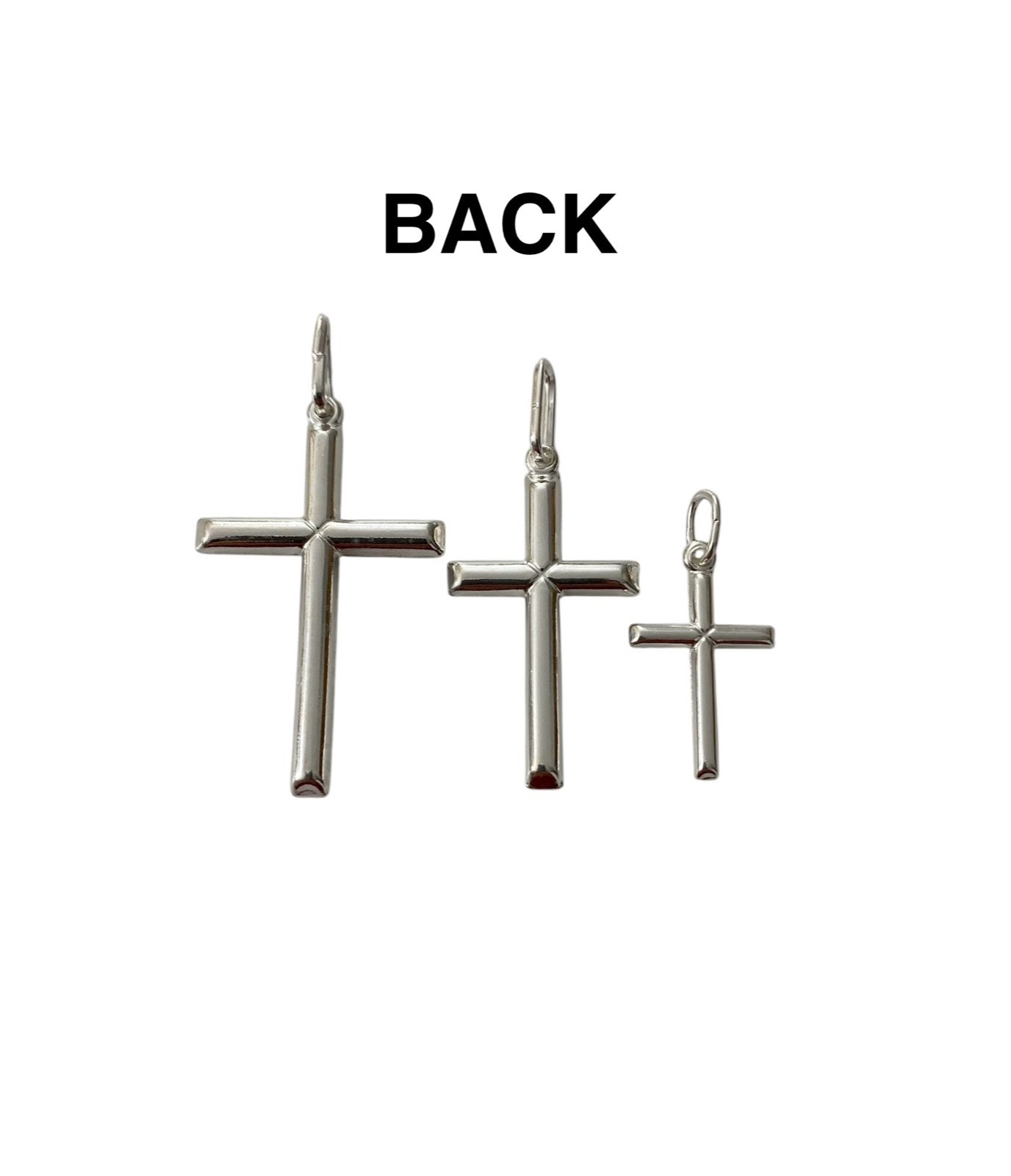 Italian 925 Sterling Silver Cross Pendant Plain Real Silver Tube Crucifix- ESP41