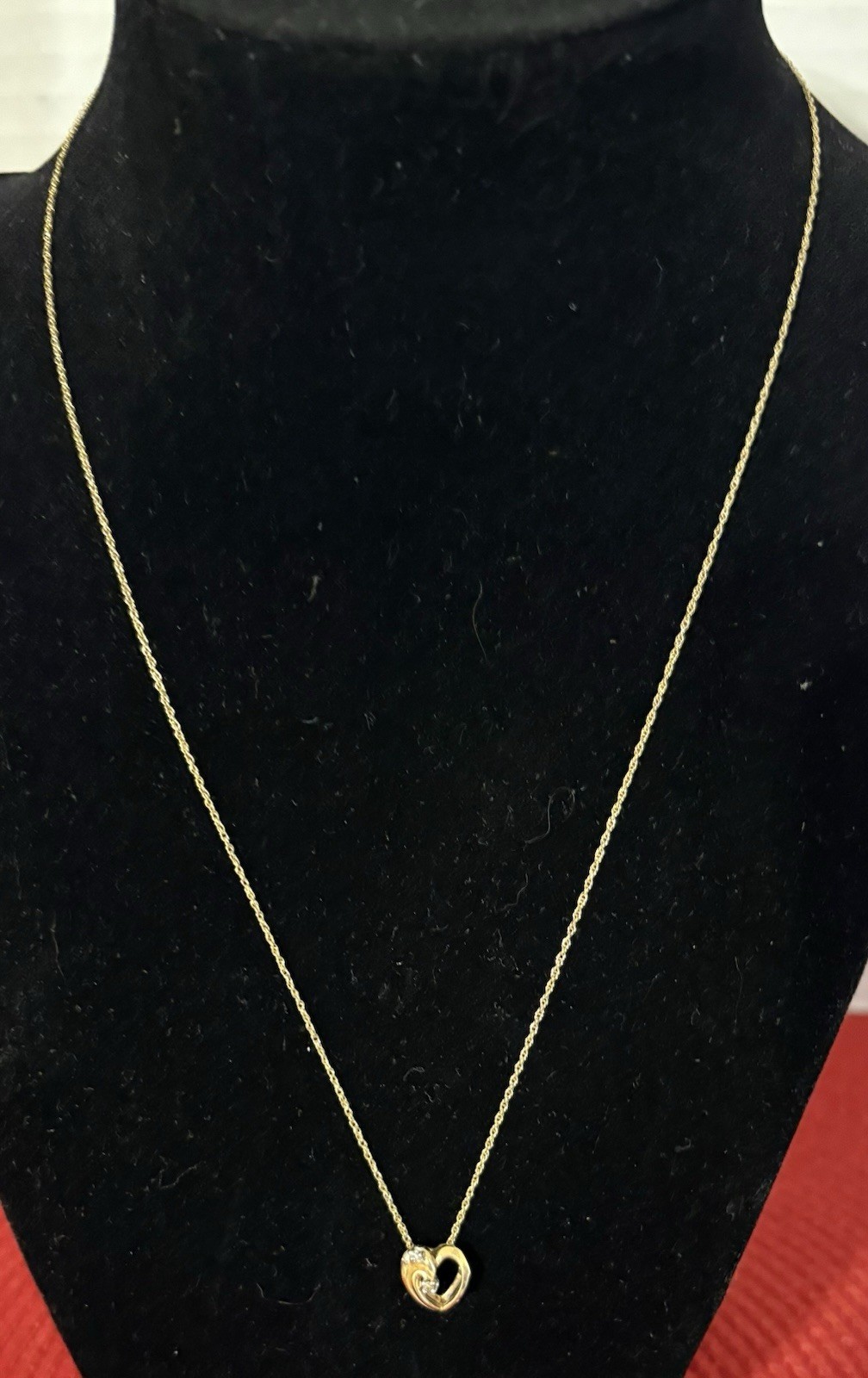 Heart Diamond Pendant 16 In 10 K NWT