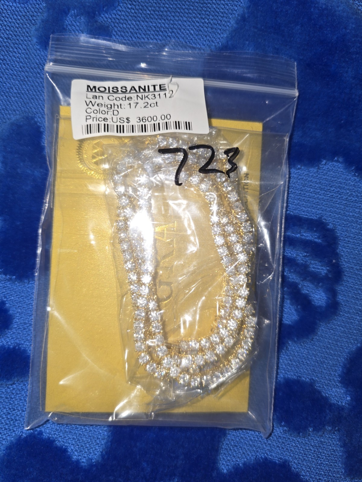 Tennis 22″ Necklace 17.2 CTW Moissanite 18k Yellow Gold Filled