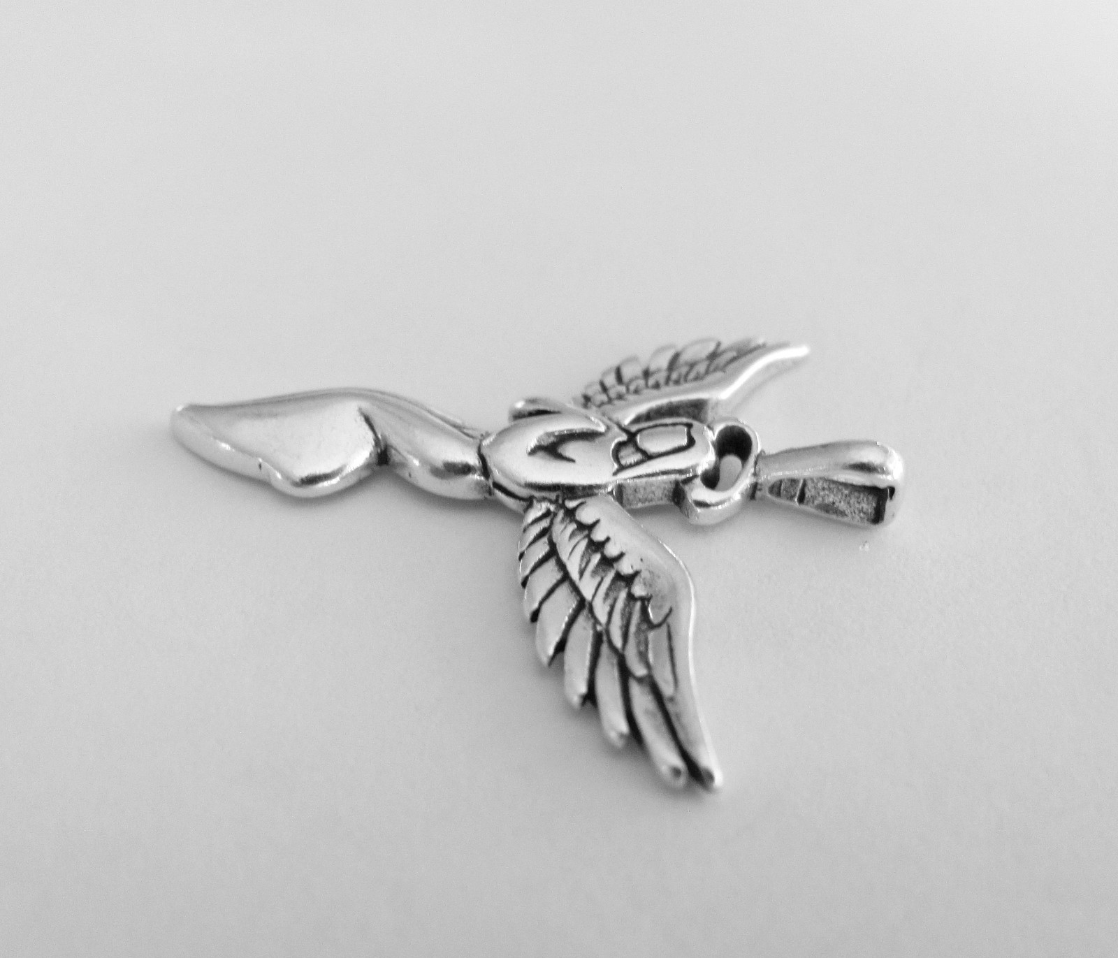 Sterling Silver 26mm Angel praying pendant