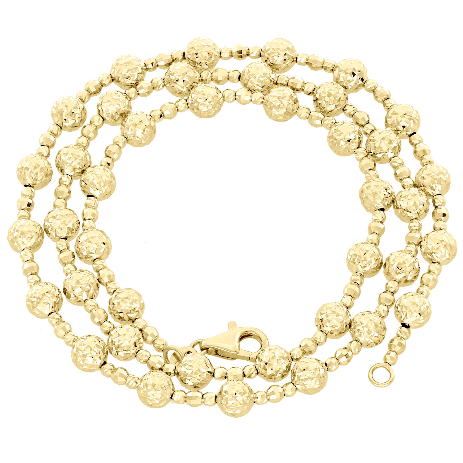 14K Yellow Gold 5mm Candy / Moon Cut Italian Bead Chain Fancy Necklace 18 Inches