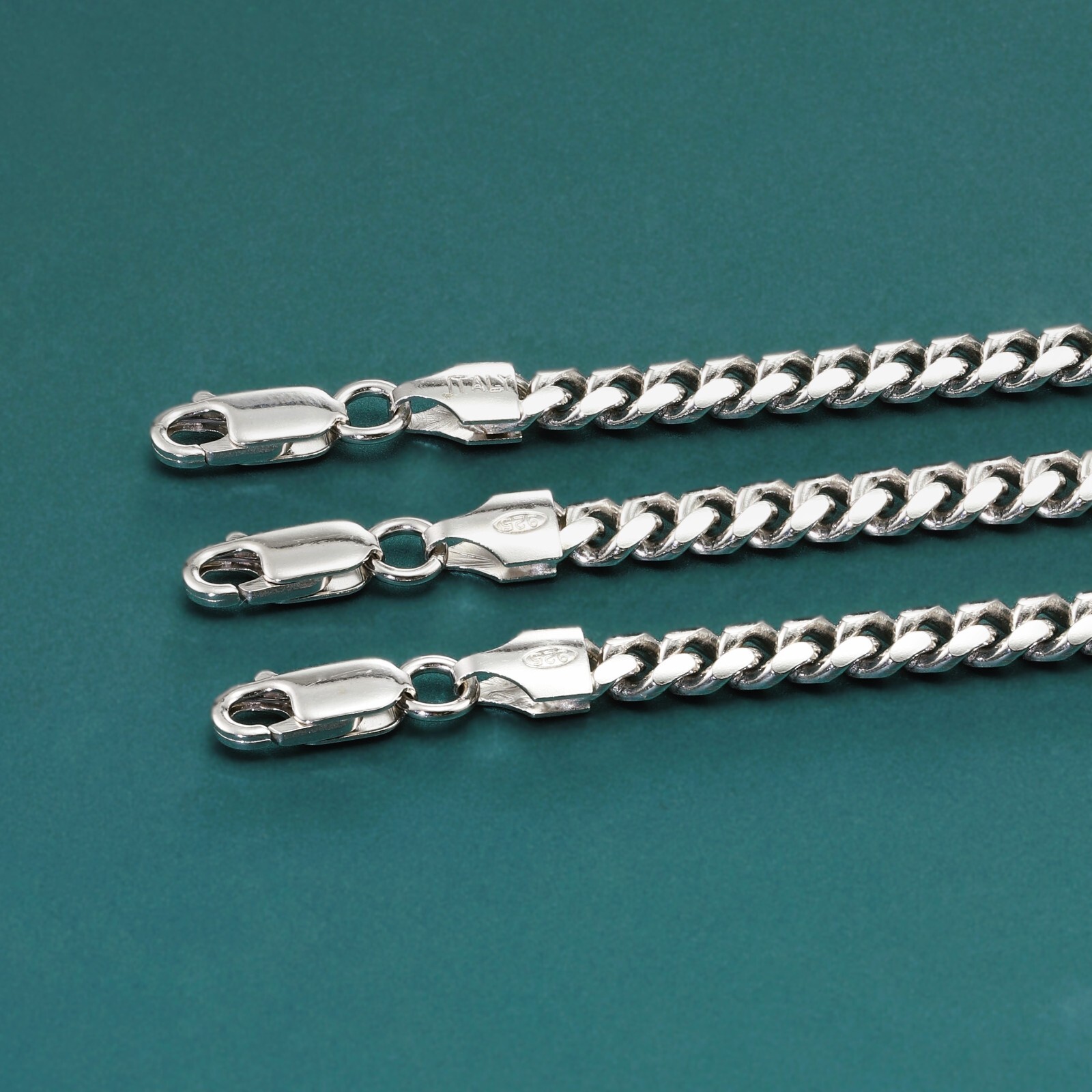 Solid 925 Sterling Silver 5mm Cuban Chain Italian Necklace 20″ 22″ 24″ 26″