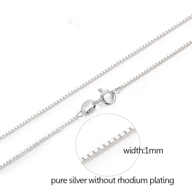 925 Sterling Silver BOX Chain Necklace All Sizes Stamped .925 Italy