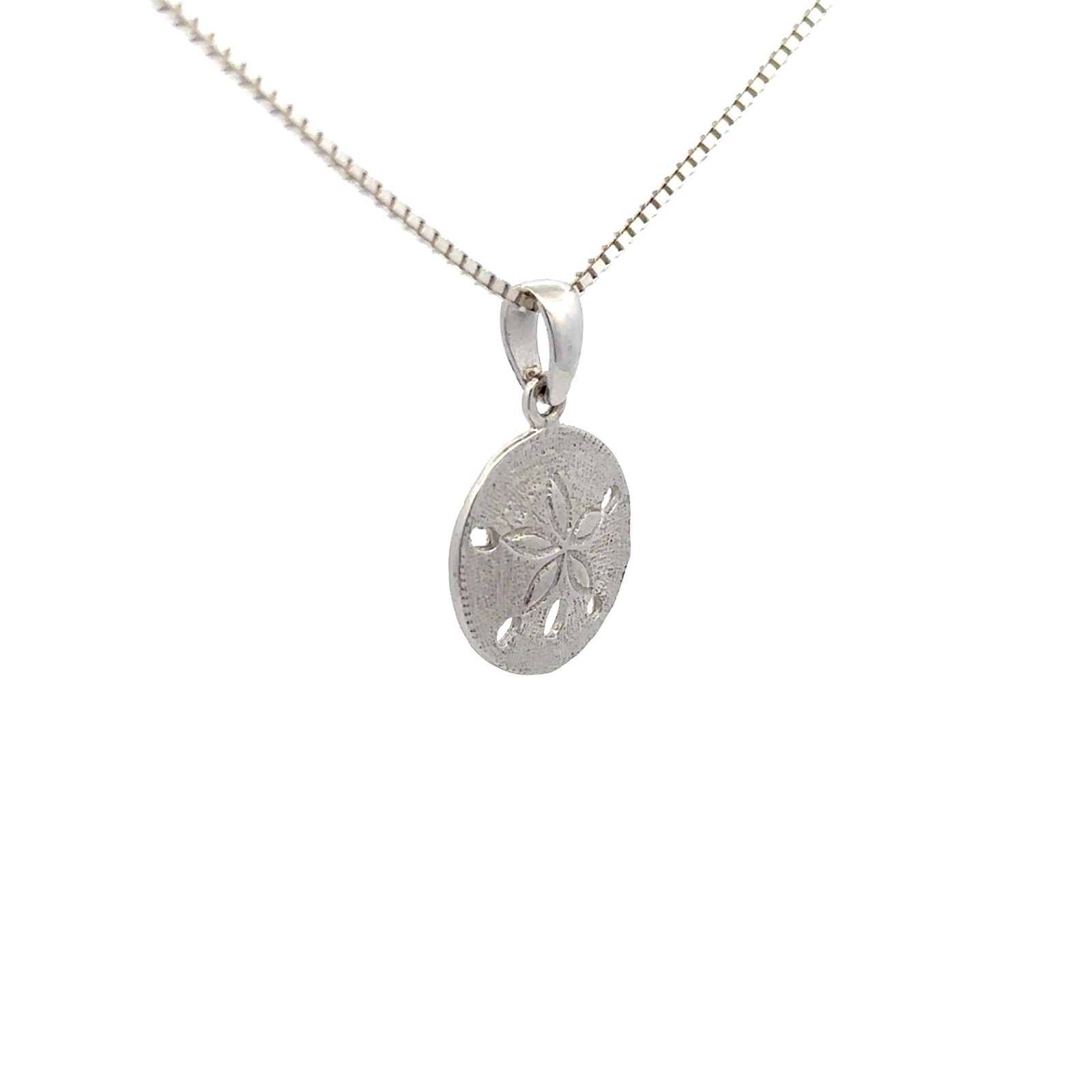 Sterling Silver Sand Dollar Pendant (1/2 x 3/4 Inch)