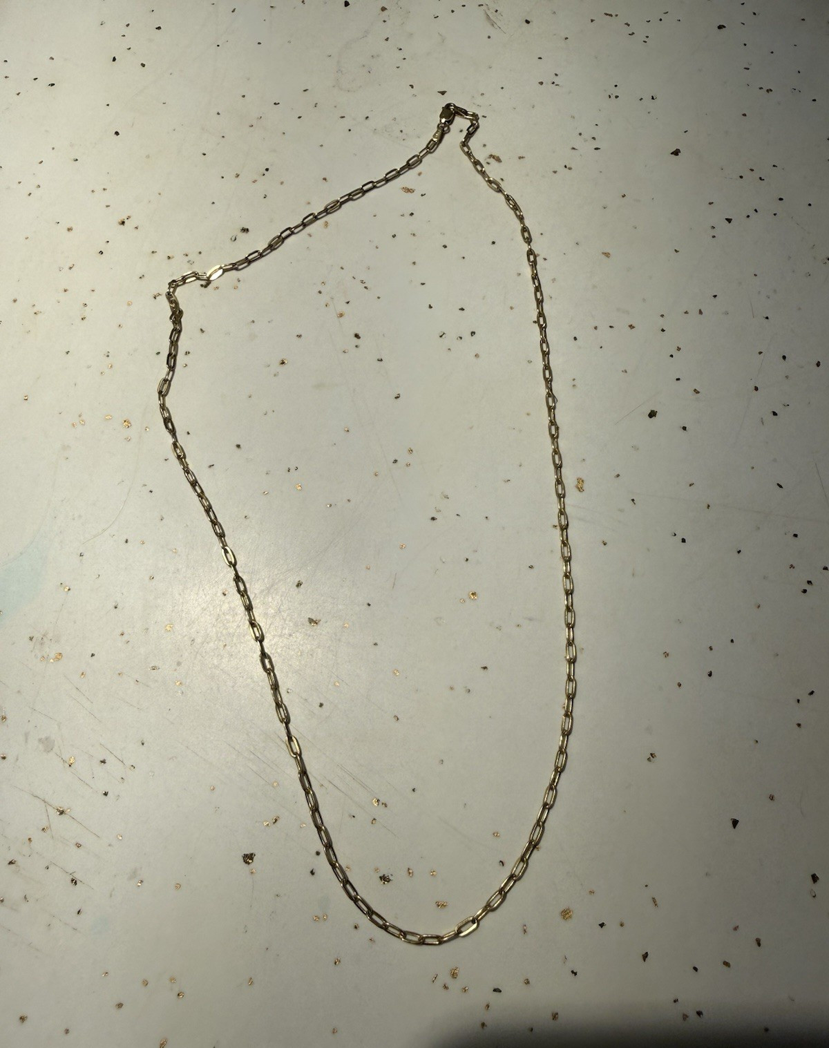 14K Yellow Gold Paper Clip ‘Cable’ Lobster Clasp 20 Inch 2.2 mm