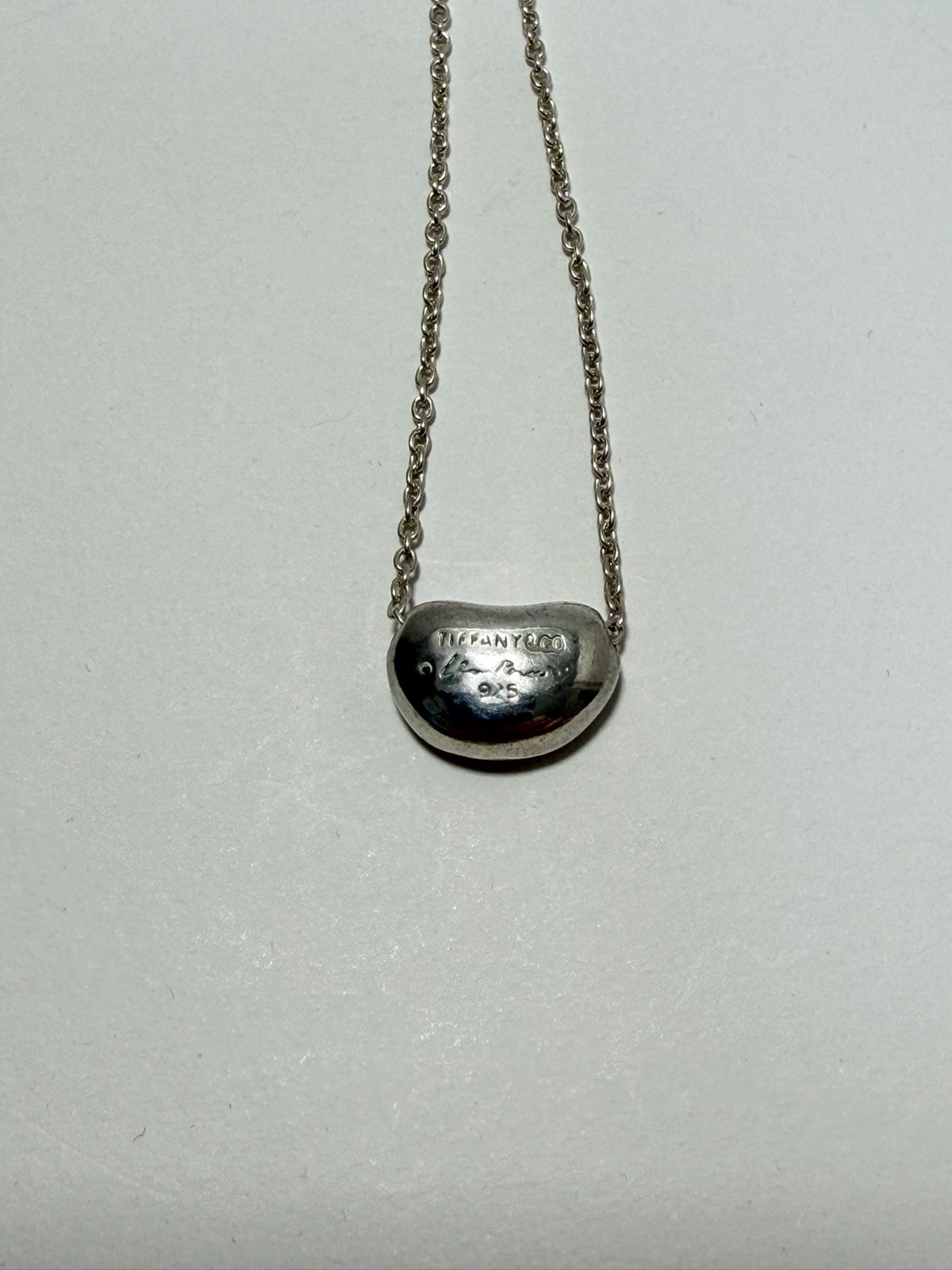 Tiffany & Co. small bean Pendant Necklace Peretti Silver925 excellent F/S