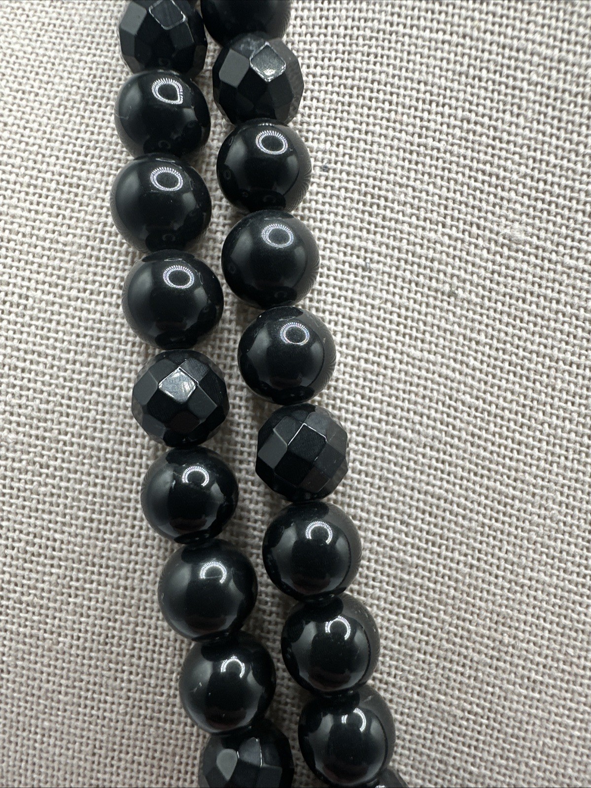 Jay King Natural South African Black Midnight Chalcedony 8mm 40” Beaded Necklace
