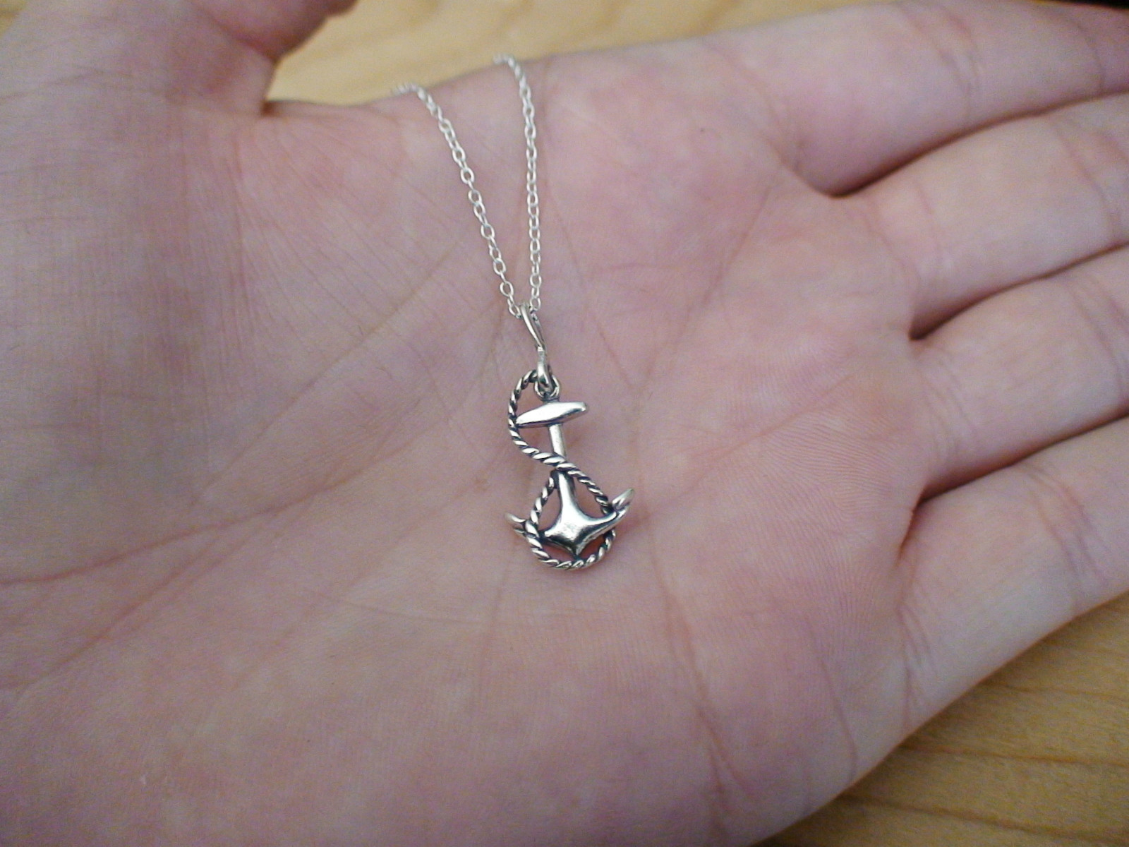 Anchor Necklace – 925 Sterling Silver – Anchor Charm *NEW* Nautical Sailor Beach