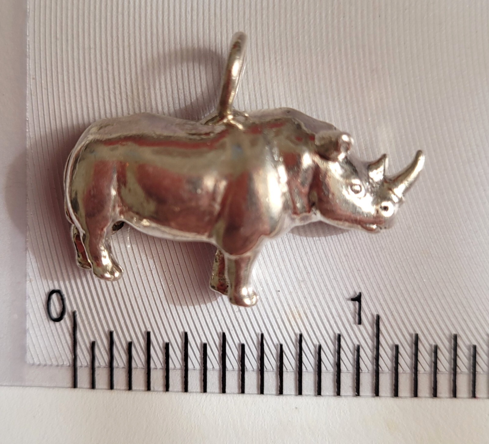 Vintage Sterling Silver RHINOCEROS PENDANT