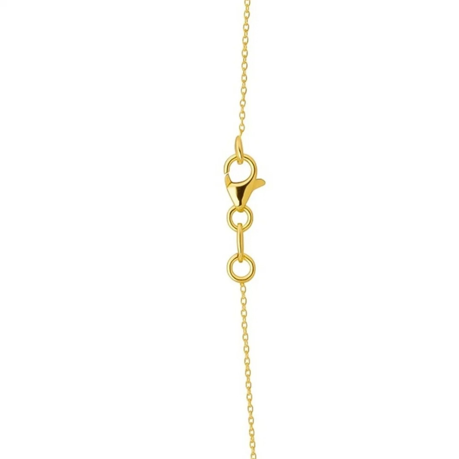 Gold bead station Necklace, 14K Yellow Gold, Size 18, Dainty, Minimalist