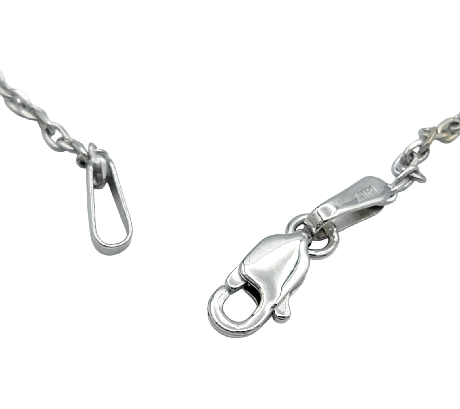 Vertical Diamond ‘Love’ Design Pendant Necklace in 14 Karat White Gold