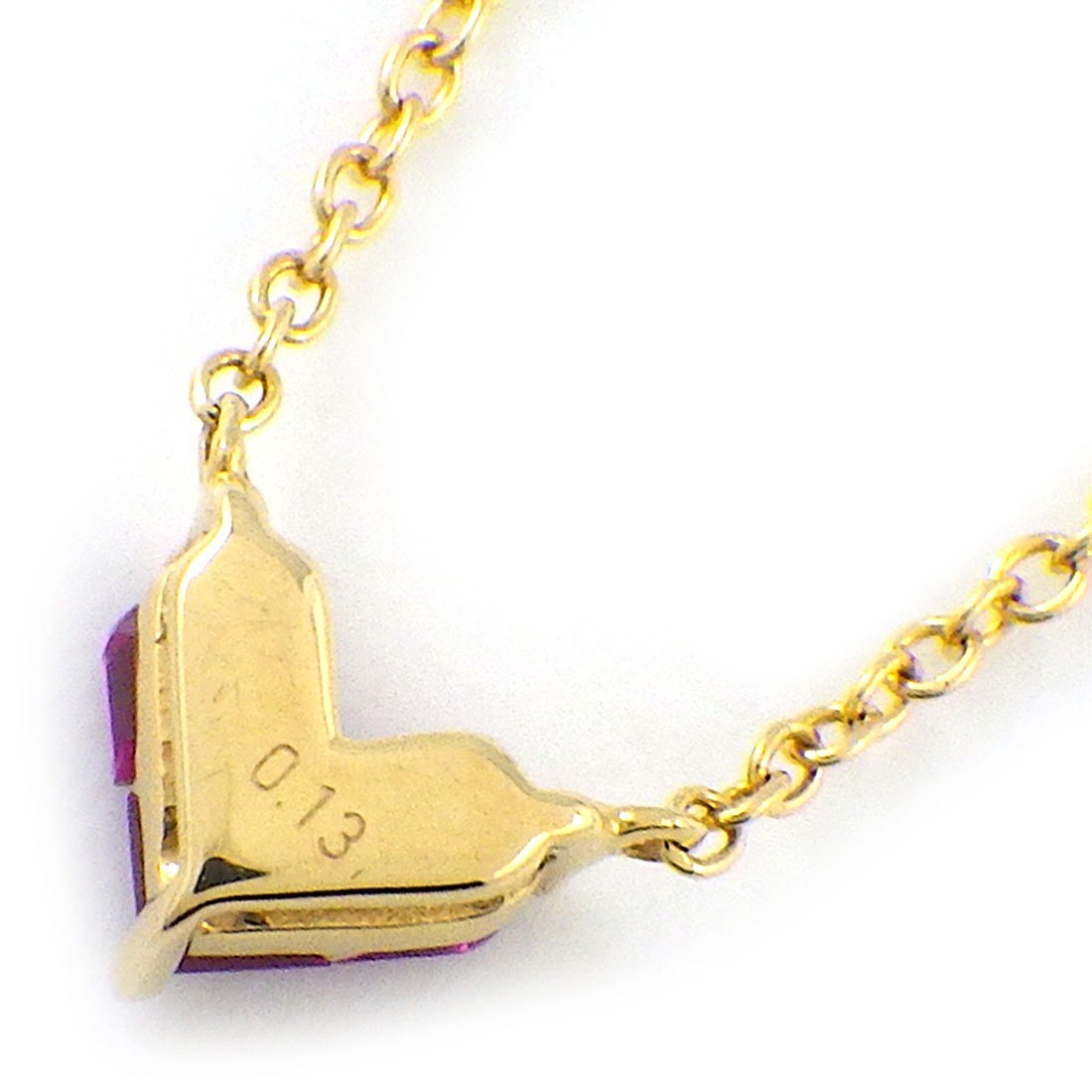 STAR JEWELRY Necklace MYSTERIOUS HEART S Size 2ZN2065 3P Square Cut Ruby 750YG