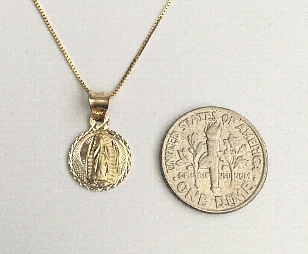 14K SOLID GOLD GUADALUPE BOX CHAIN NECKLACE 18″ /14K ORO CADENA GUADALUPE -PT307