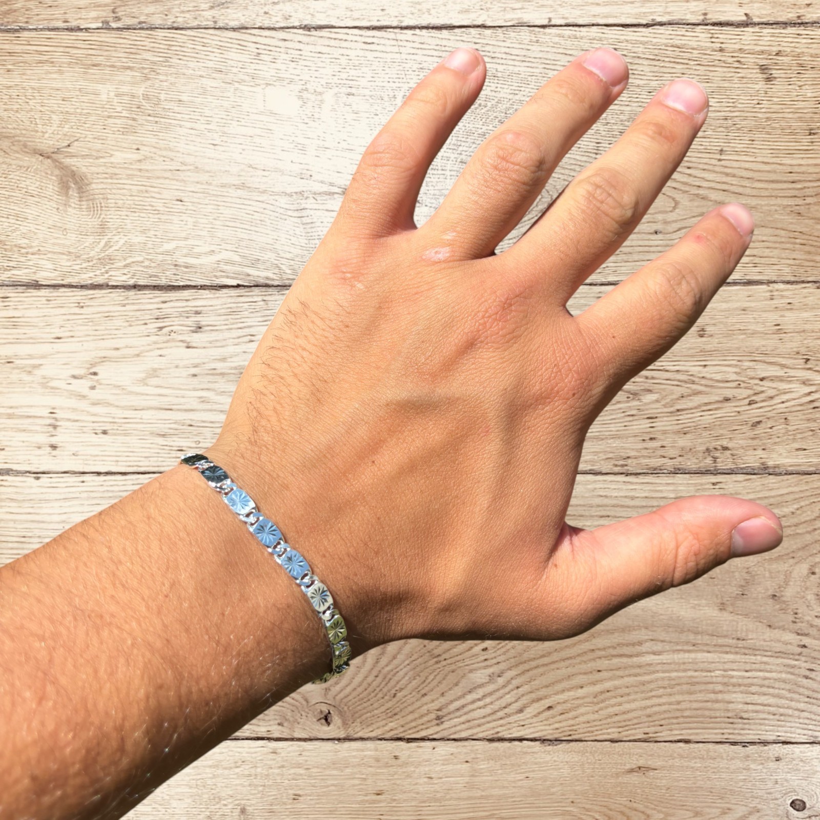 5mm Valentino Link Bracelet – Real Solid 925 Sterling Silver MADE IN ITALY
