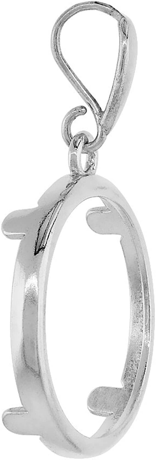 925 Sterling Silver Penny Bezel 19 mm Coins Prong Back Round Edge 1 Cent No Coin