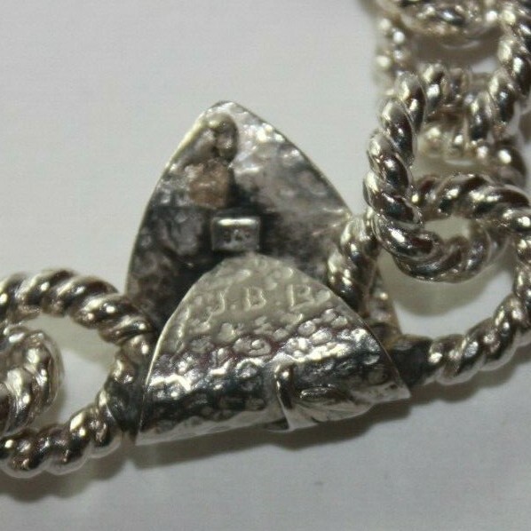 JBB Sterling Silver Heavy Oval Link Toggle Pendant Necklace 16.5″ 105g [071GRA]