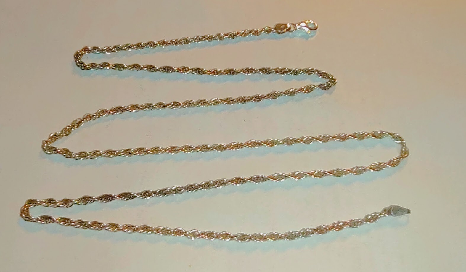 Italy Sterling Silver 30″ Long Rope Chain 3 mm wide 14.9 grams ((615))