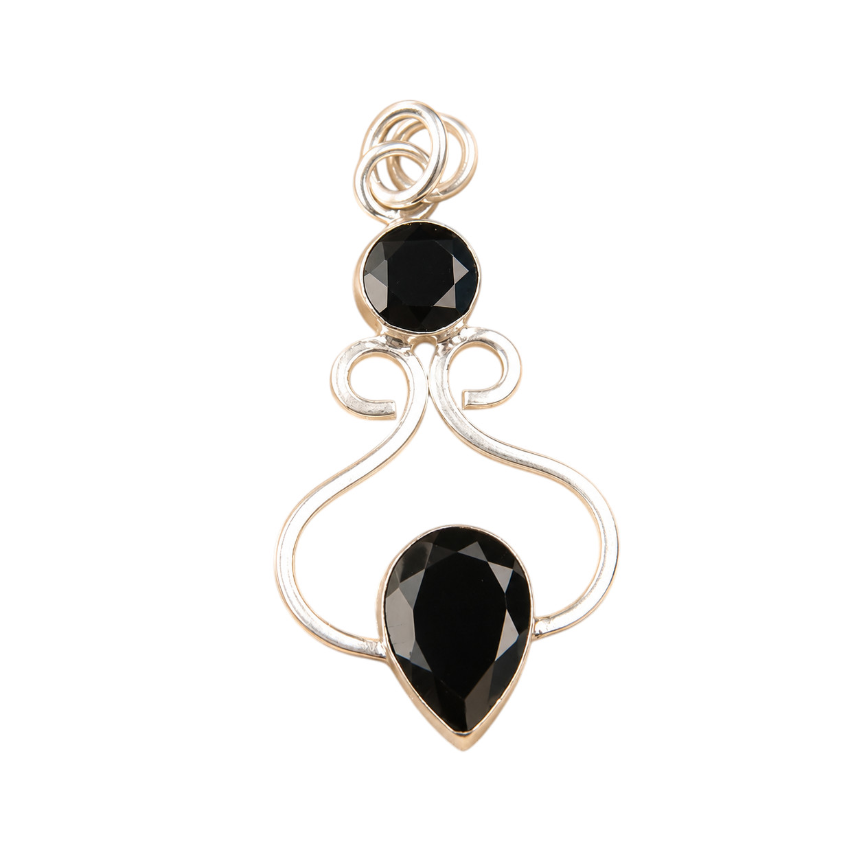 Black Onyx Gemstone 925 Sterling Silver Pretty Pendent 1.60″ Gift For Engagement