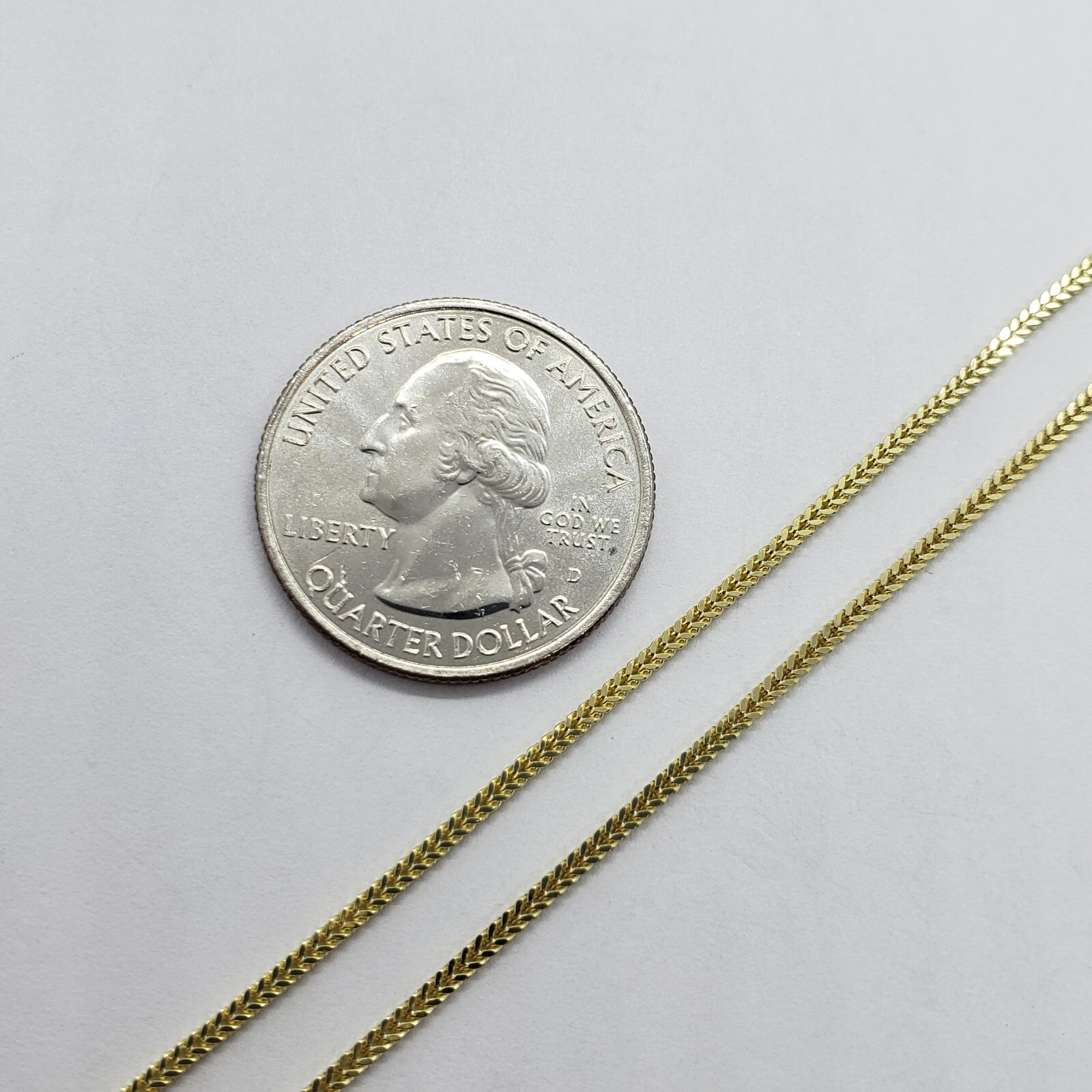 10K Hollow Yellow Gold Franco Box Link Chain Necklace Men Women 1.5mm 16-30″